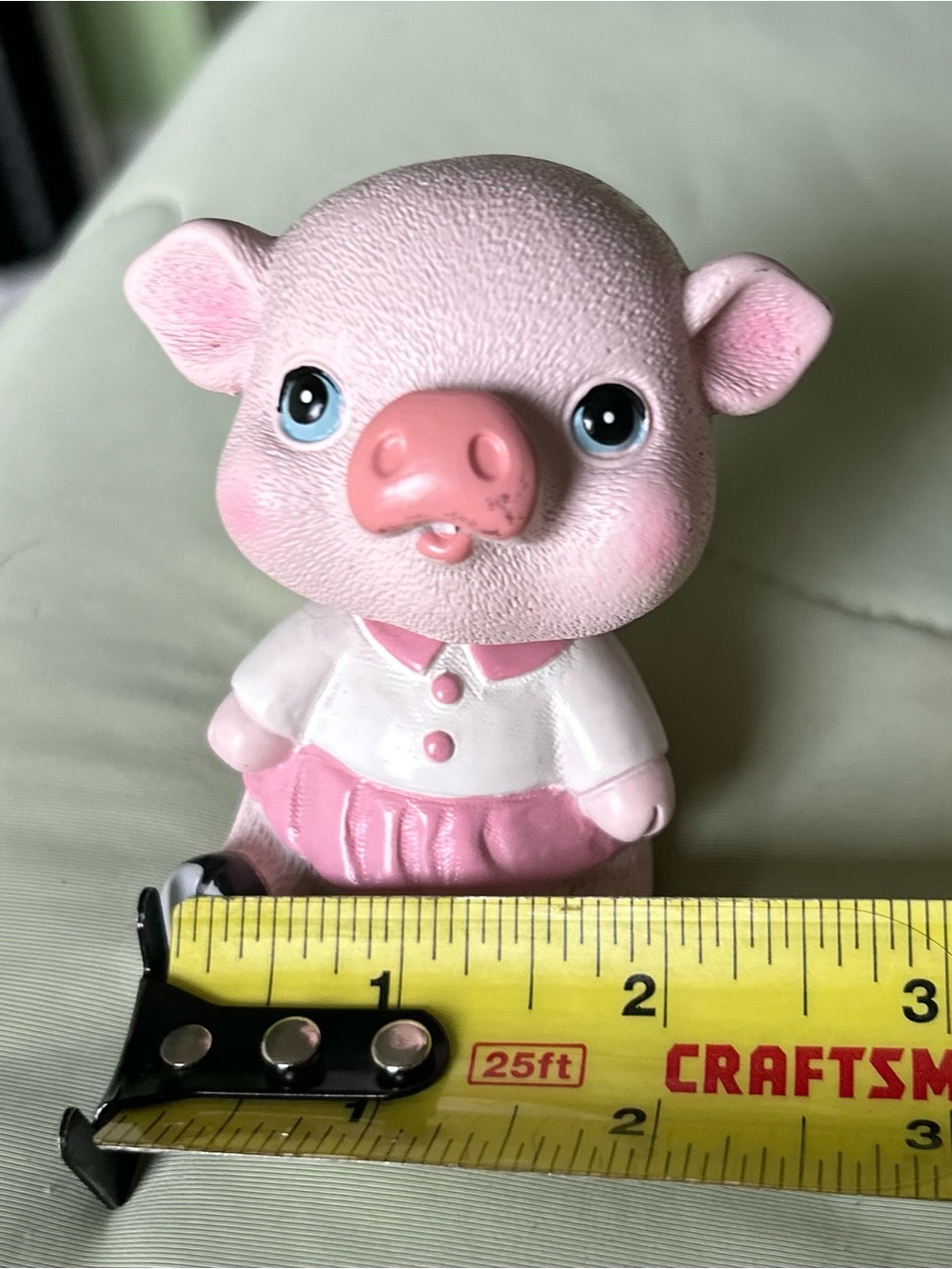 Rustic Farmhouse Pink Piggy Pig Figurine Bobble Heads Set - Picture 7 of 8